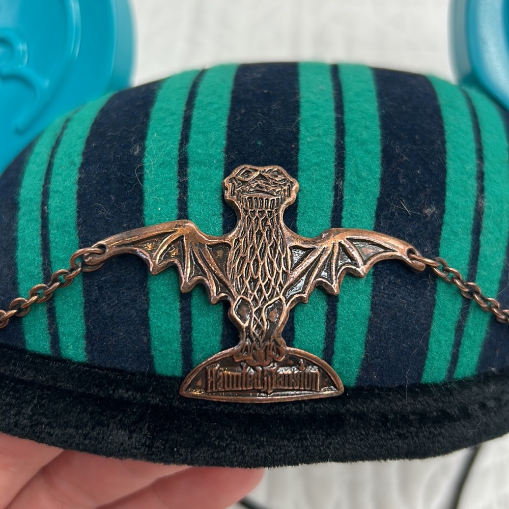 Rare Disney Haunted Mansion Black & Green Mickey Ears Hat - Picture 2 of 7